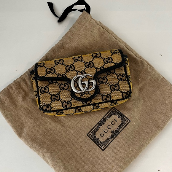 Auth NEW Gucci Signature GG Super Mini Marmont Crossbody - Picture 6 of 10